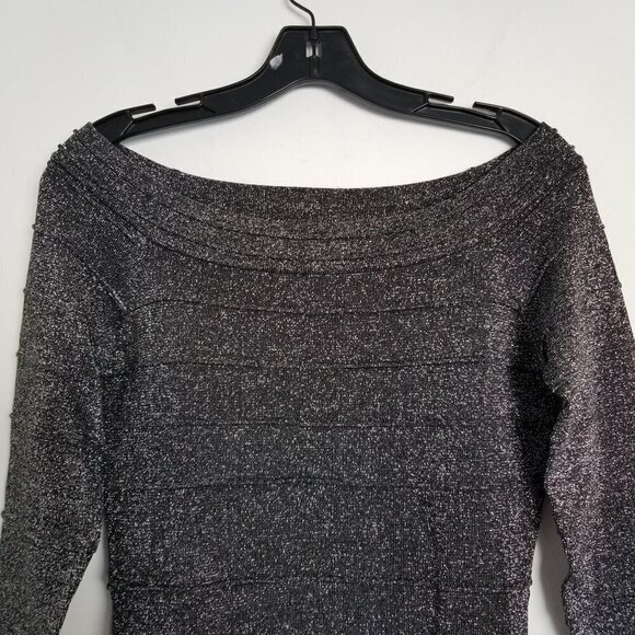 NEW Cache Metallic Textured Long Sleeve Top Blouse - Picture 4 of 8